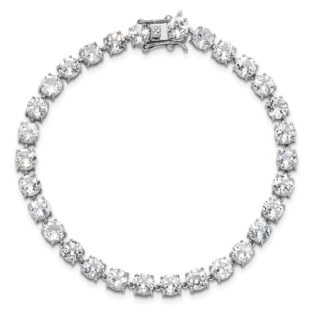 Sterlingsilber Rhodiniert 5mm 19.22wt Weiß Topas Armband