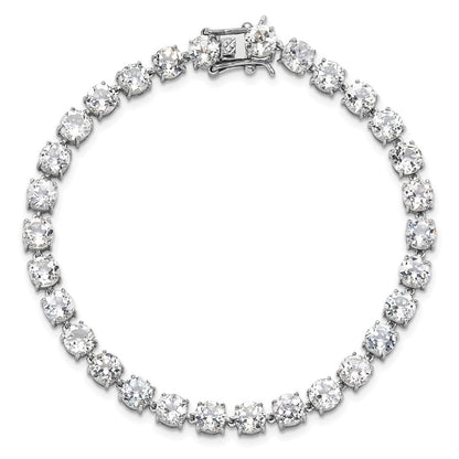 Sterlingsilber Rhodiniert 5mm 19.22wt Weiß Topas Armband