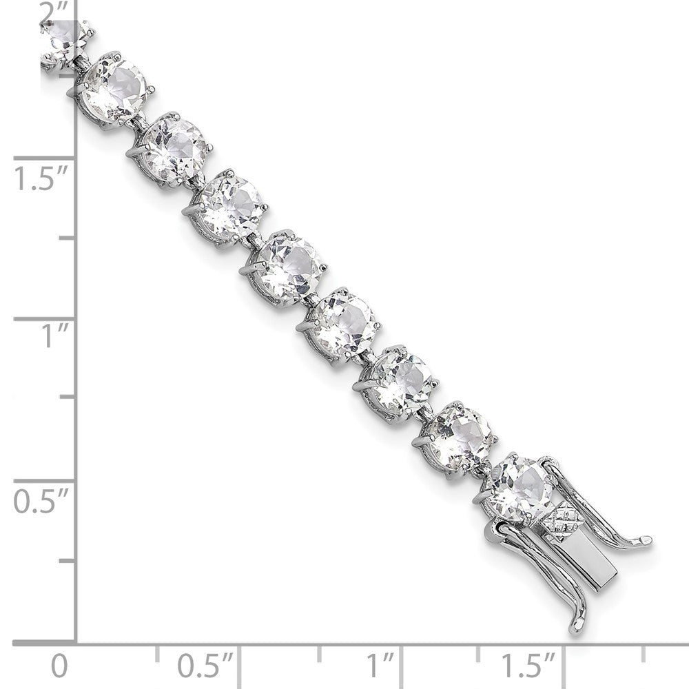 Sterlingsilber Rhodiniert 5mm 19.22wt Weiß Topas Armband