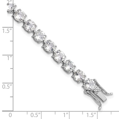 Sterlingsilber Rhodiniert 5mm 19.22wt Weiß Topas Armband