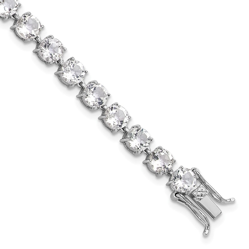 Sterlingsilber Rhodiniert 5mm 19.22wt Weiß Topas Armband
