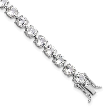 Sterlingsilber Rhodiniert 5mm 19.22wt Weiß Topas Armband