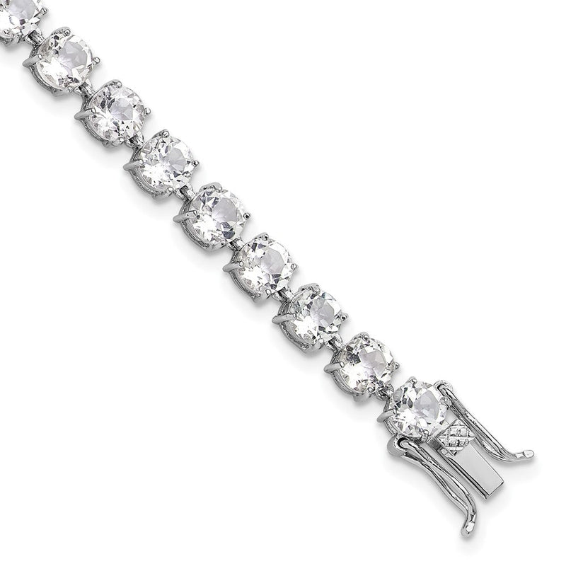 Sterlingsilber Rhodiniert 5mm 19.22wt Weiß Topas Armband