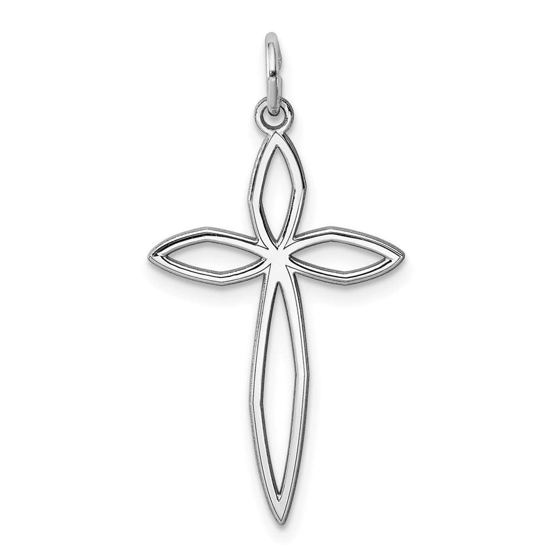 Sterlingsilber Rhodiniert Lasergraviert Kreuz Anhänger