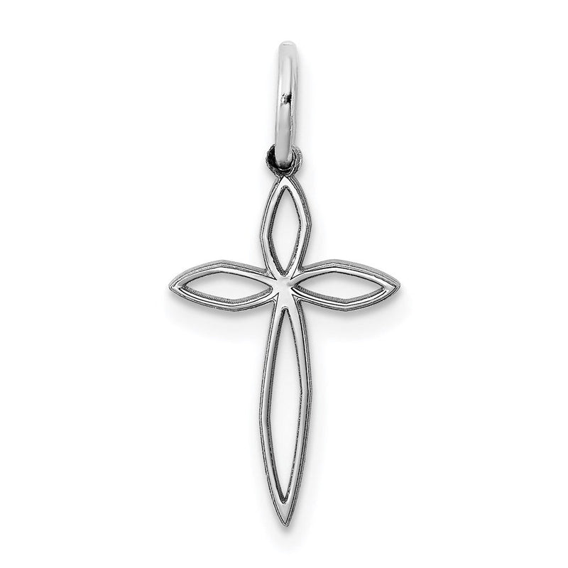 Sterlingsilber Rhodiniert Lasergraviert Kreuz Charm