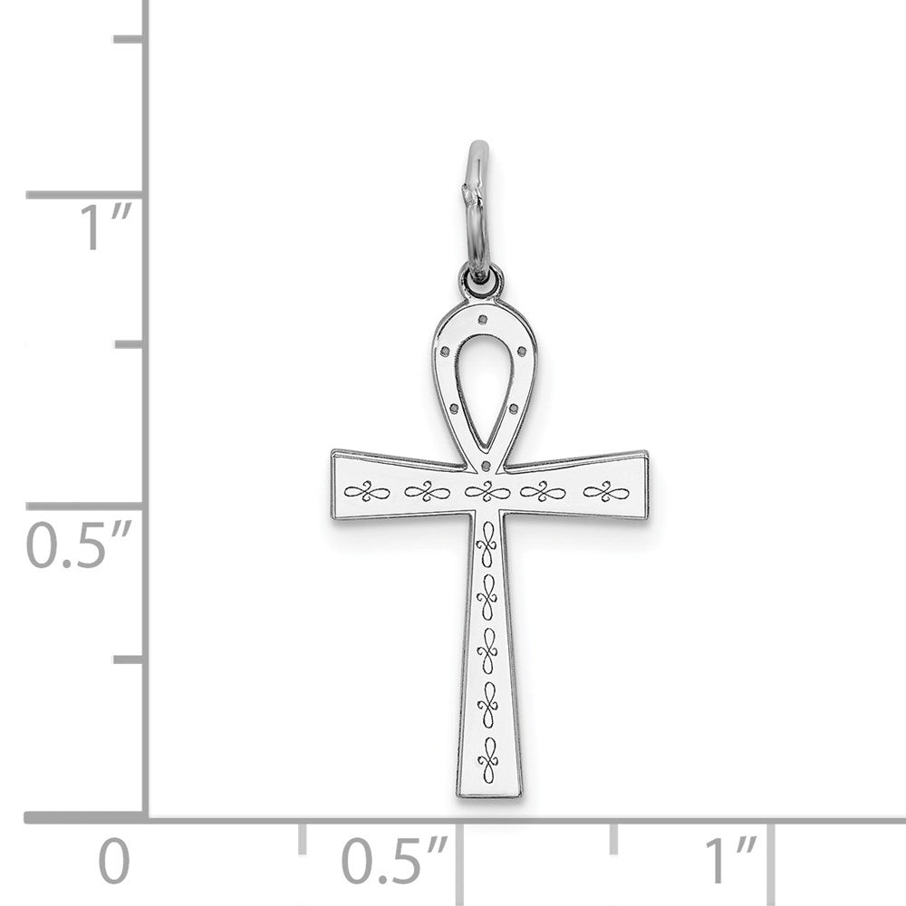 Sterlingsilber Rhodiniert Lasergraviert Kreuz Anhänger