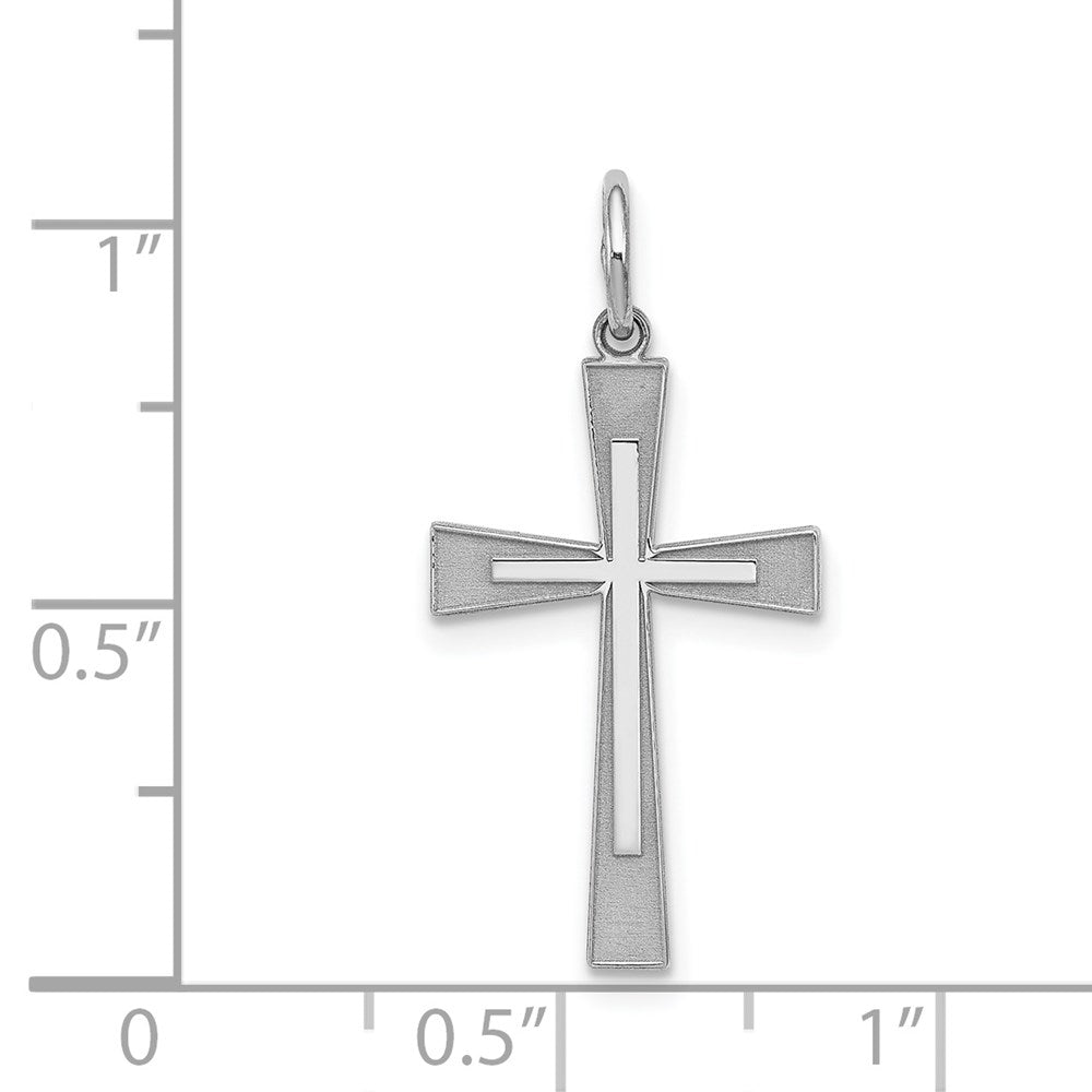 Sterlingsilber Rhodiniert Lasergraviert Kreuz Anhänger