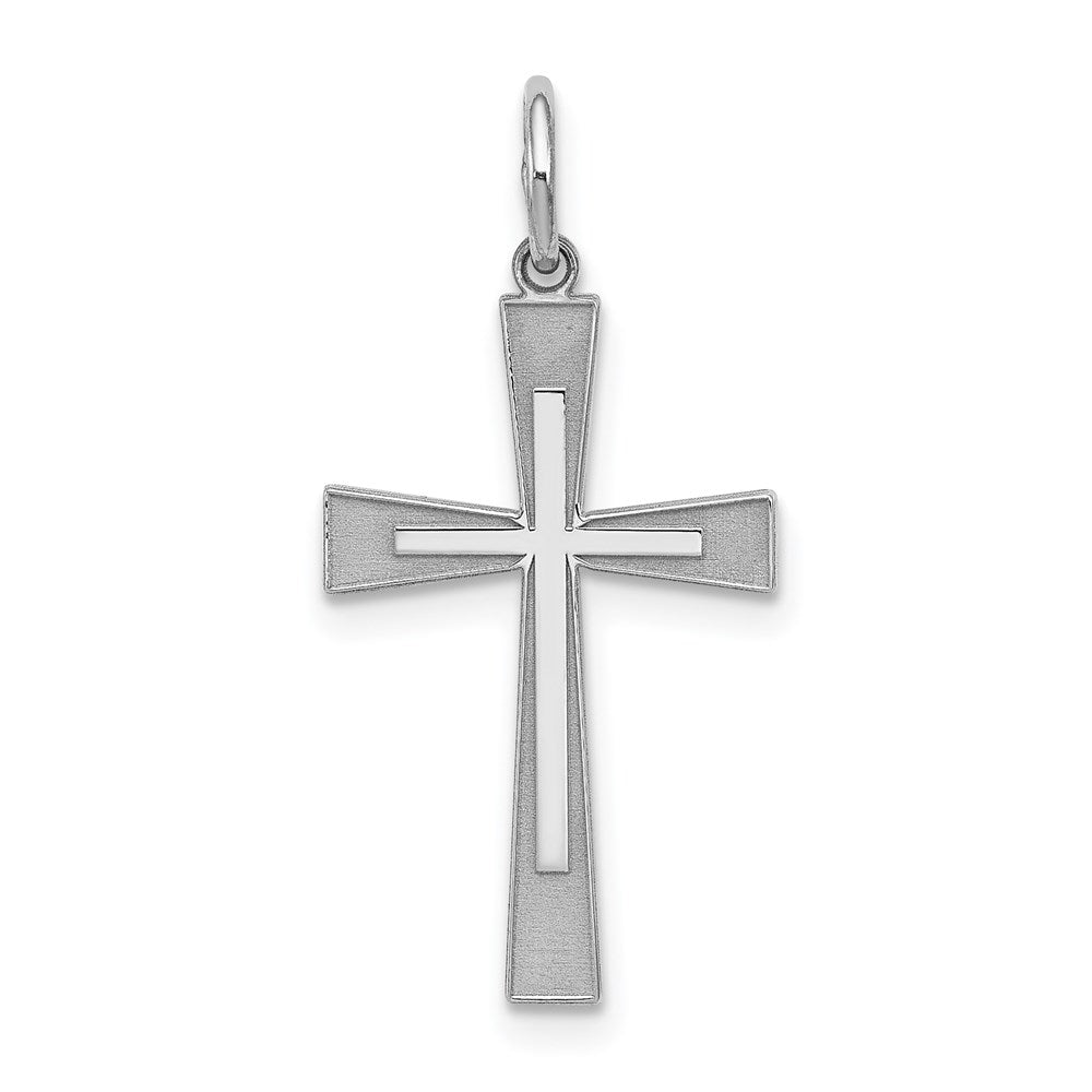Sterlingsilber Rhodiniert Lasergraviert Kreuz Anhänger