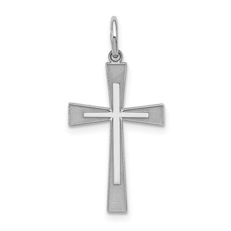 Sterlingsilber Rhodiniert Lasergraviert Kreuz Anhänger