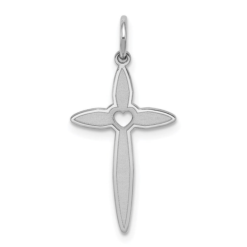 Sterlingsilber Rhodiniert Lasergraviert Kreuz Anhänger
