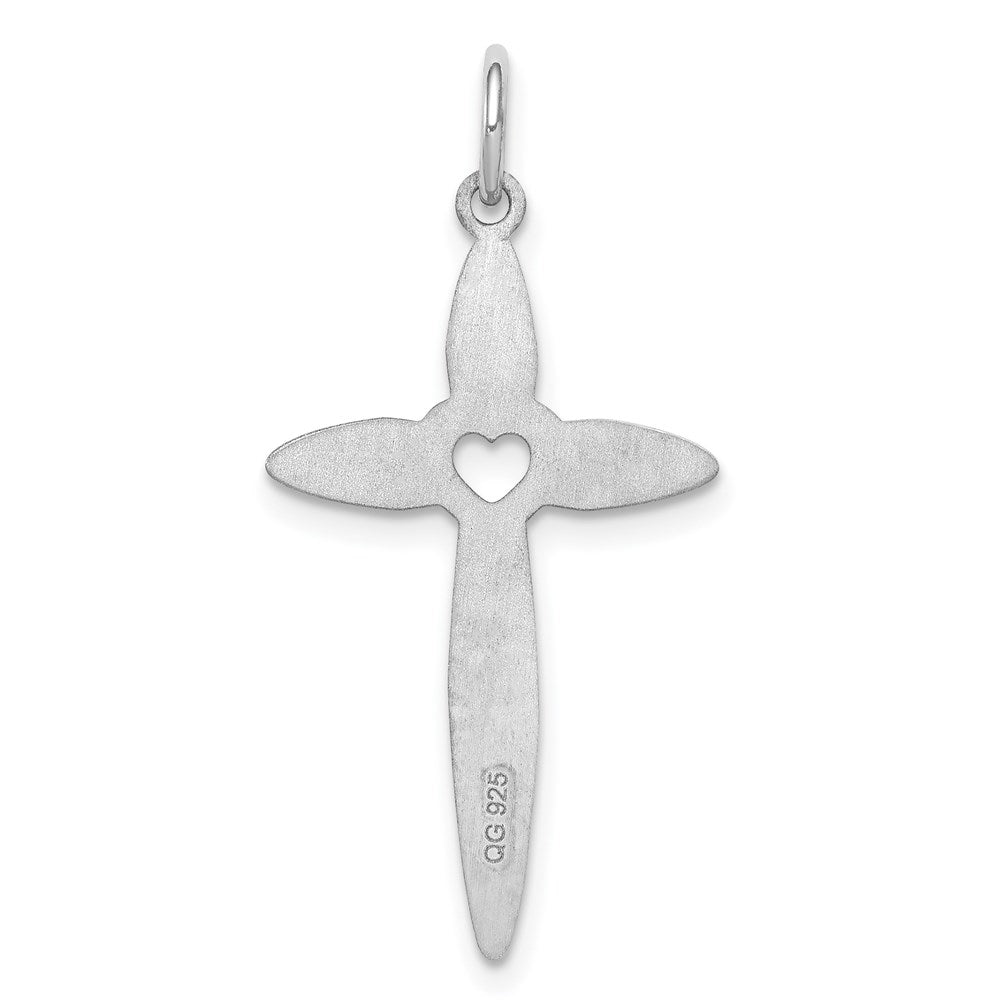 Sterlingsilber Rhodiniert Lasergraviert Kreuz Anhänger