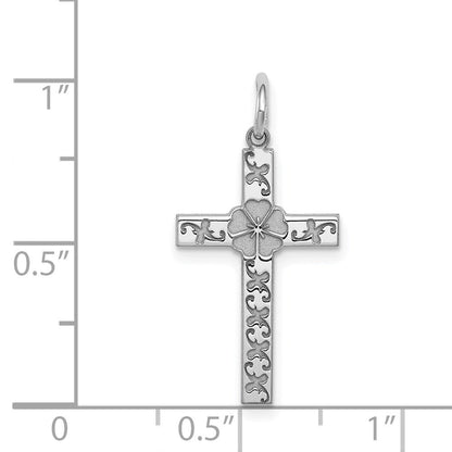 Sterlingsilber Rhodiniert Lasergraviert Kreuz Anhänger