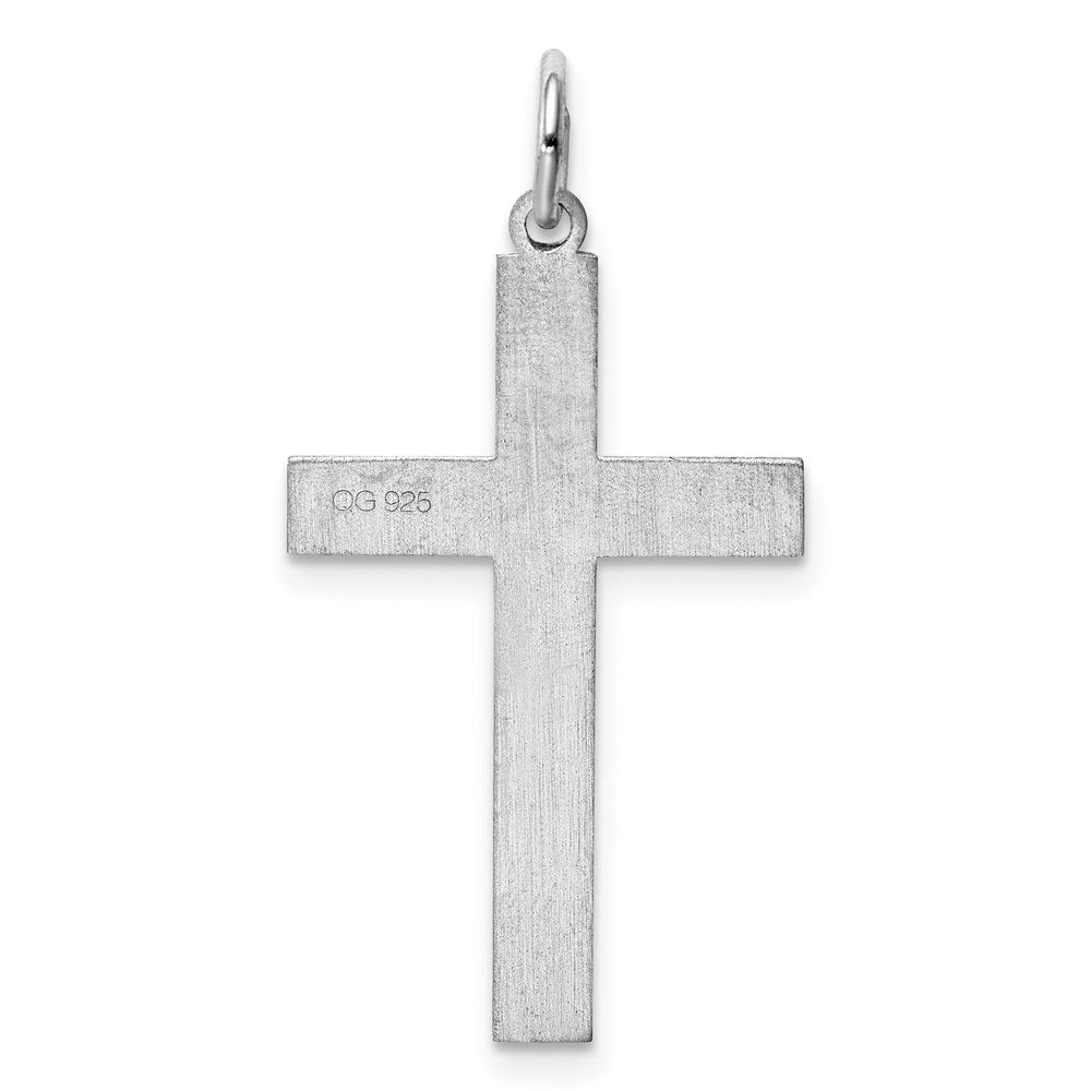 Sterlingsilber Rhodiniert Lasergraviert Kreuz Anhänger