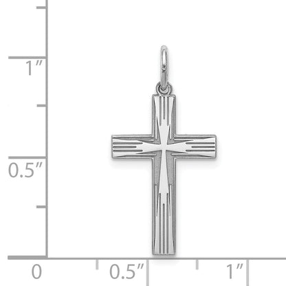 Sterlingsilber Rhodiniert Lasergraviert Kreuz Anhänger