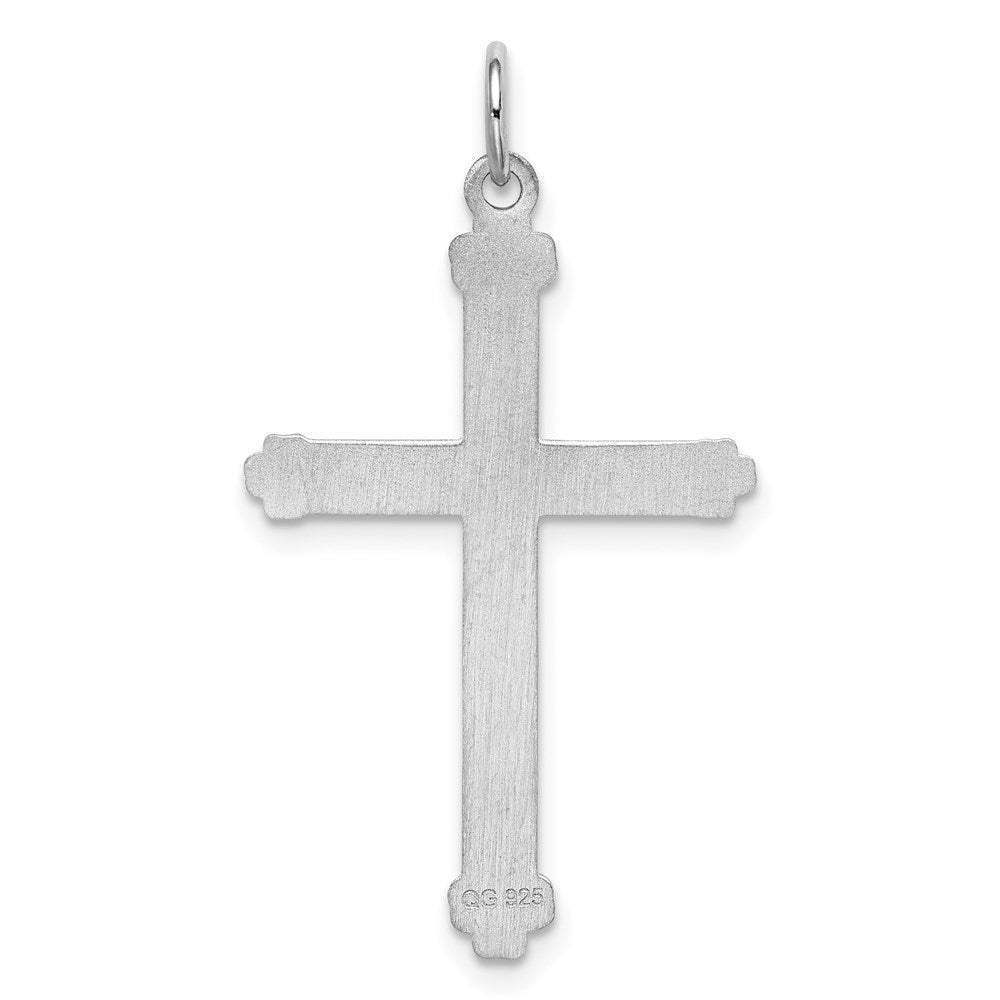 Sterlingsilber Rhodiniert-plt Lasergraviert Crosterling Charm