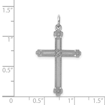 Sterlingsilber Rhodiniert-plt Lasergraviert Crosterling Charm