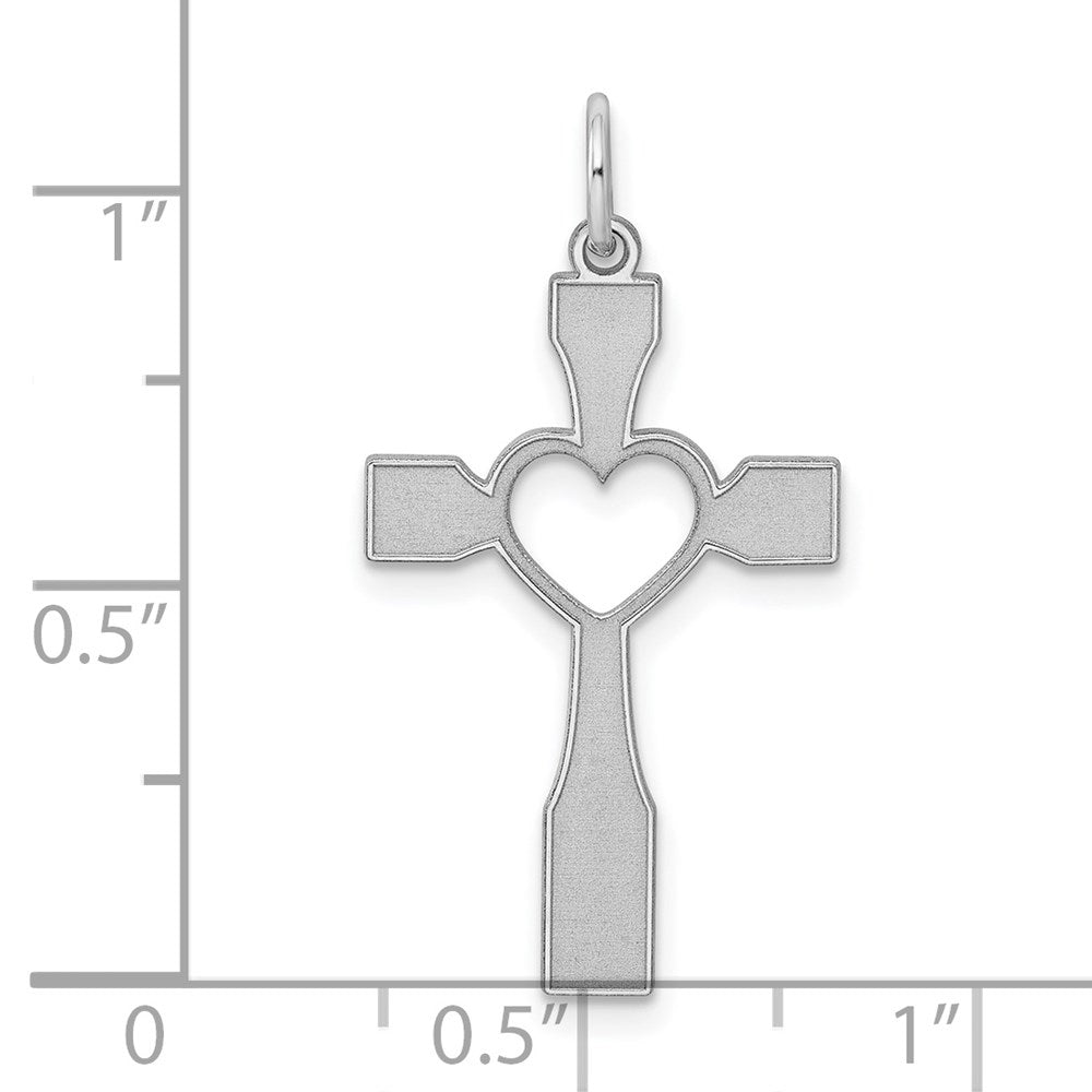 Sterlingsilber Rhodiniert Lasergraviert Kreuz Anhänger