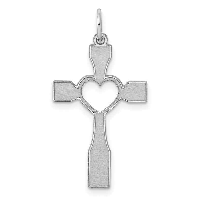 Sterlingsilber Rhodiniert Lasergraviert Kreuz Anhänger