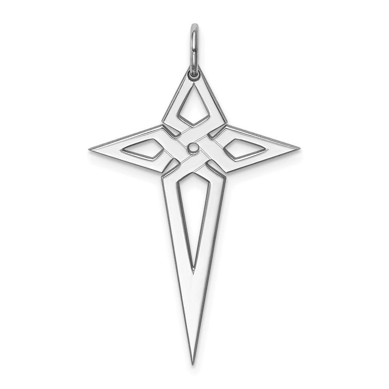 Sterlingsilber Rhodiniert Lasergraviert Kreuz Anhänger