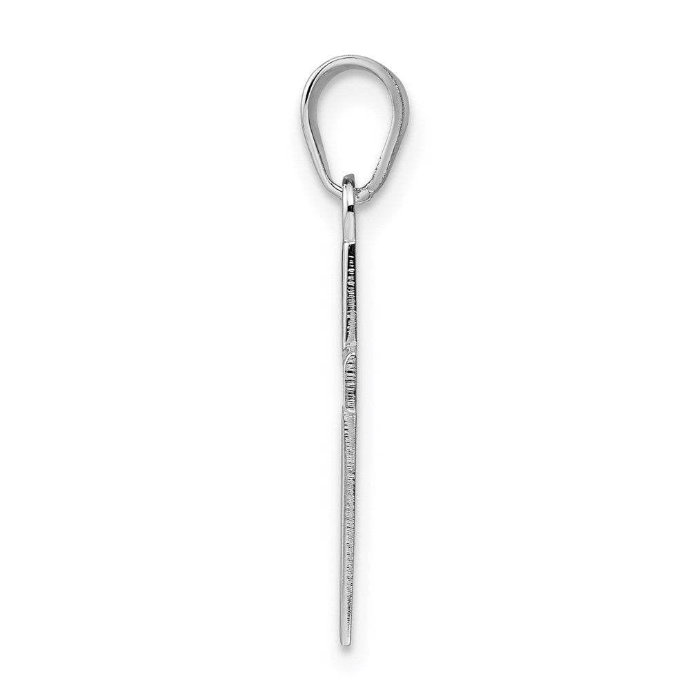 Sterlingsilber Rhodiniert Schwarz Emailliert Kreuz Charm