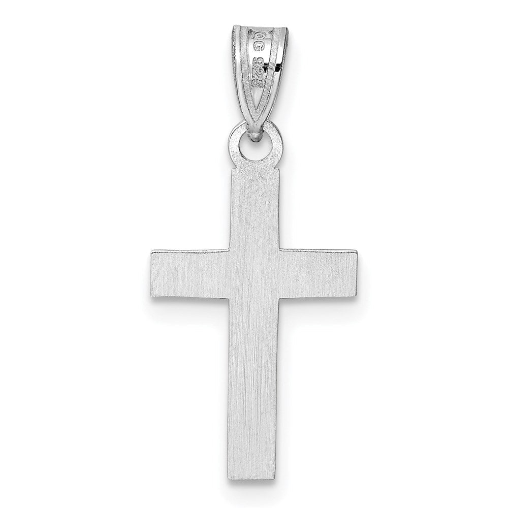 Sterlingsilber Rhodiniert Schwarz Emailliert Kreuz Charm