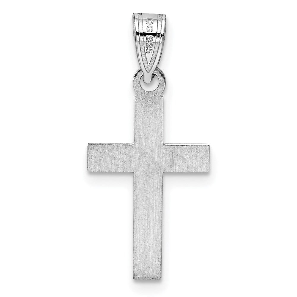 Sterlingsilber Rhodiniert Blau Emailliert Kreuz Hatch Charm