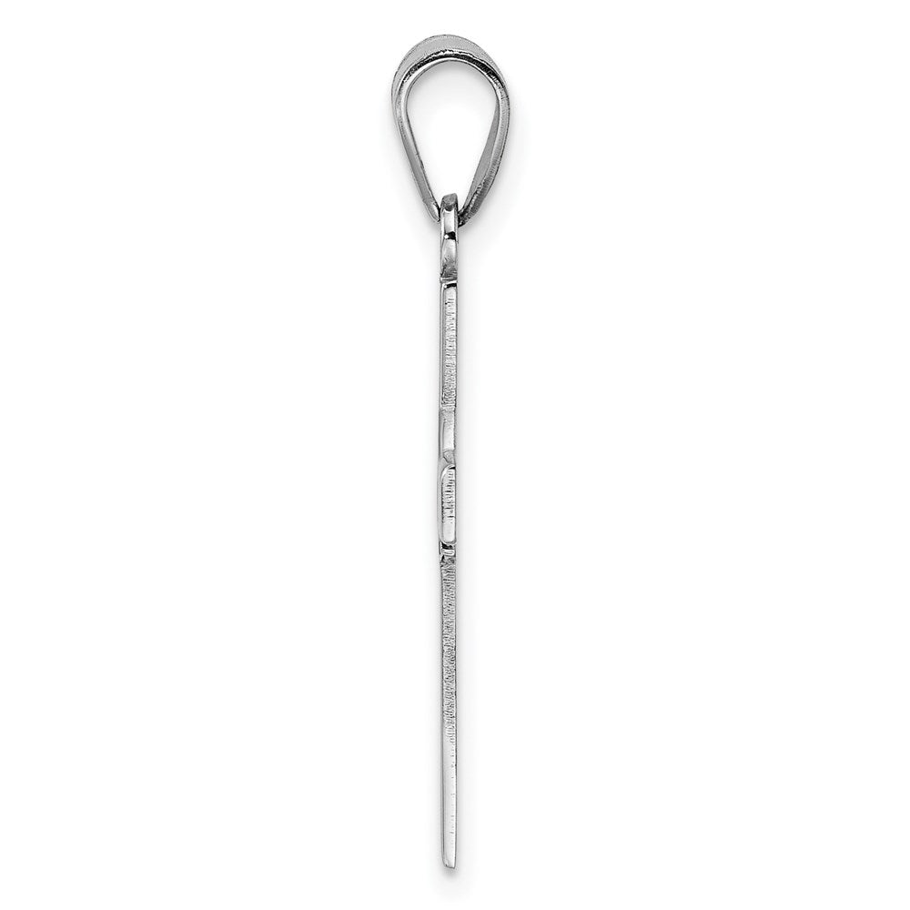 Sterlingsilber Rhodiniert Schwarz Emailliert Trilogy Kreuz Charm