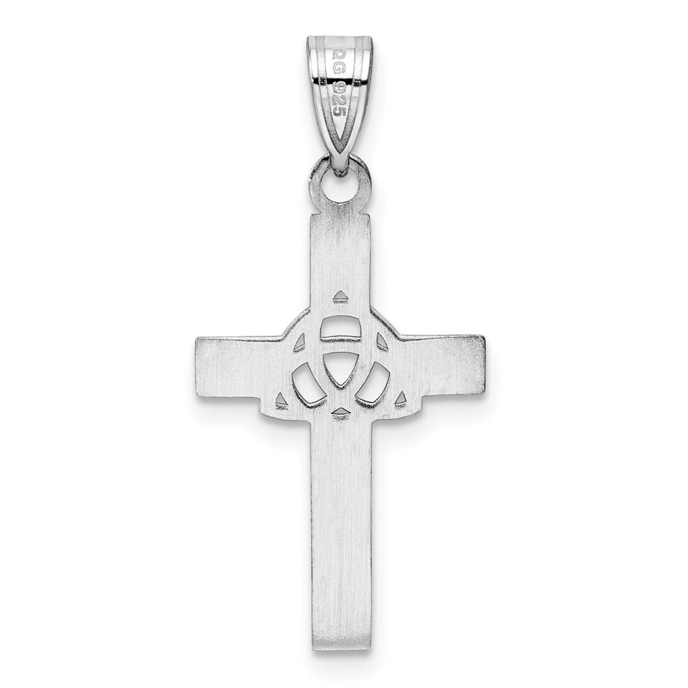 Sterlingsilber Rhodiniert Schwarz Emailliert Trilogy Kreuz Charm