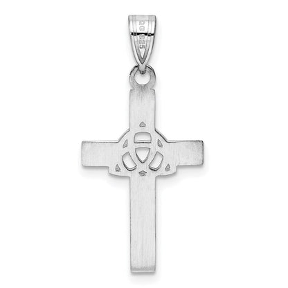 Sterlingsilber Rhodiniert Schwarz Emailliert Trilogy Kreuz Charm