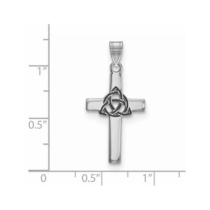Sterlingsilber Rhodiniert Schwarz Emailliert Trilogy Kreuz Charm