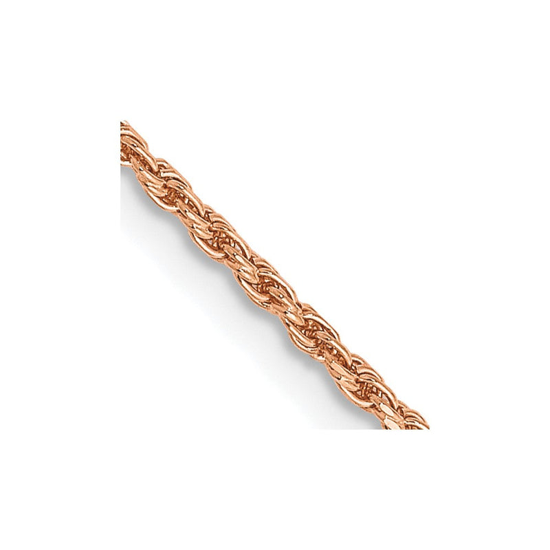 14K Roségold 1.5mm Diamantiert Man Made Kordel mit Karabinerverschluss Halskette