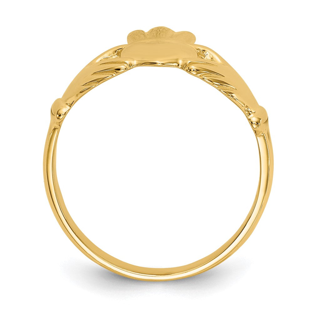 14K Gelbgold Polierter Claddagh-Ring