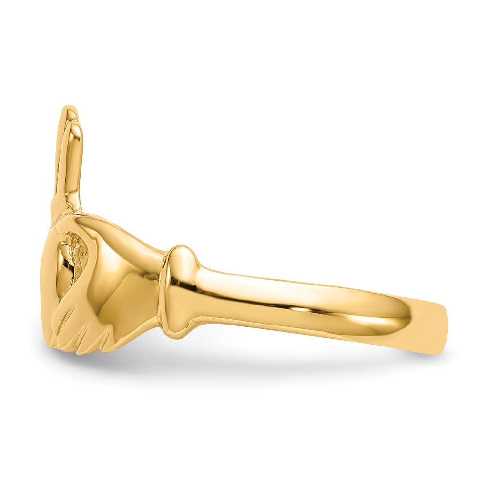 14K Gelbgold Polierter Claddagh-Ring