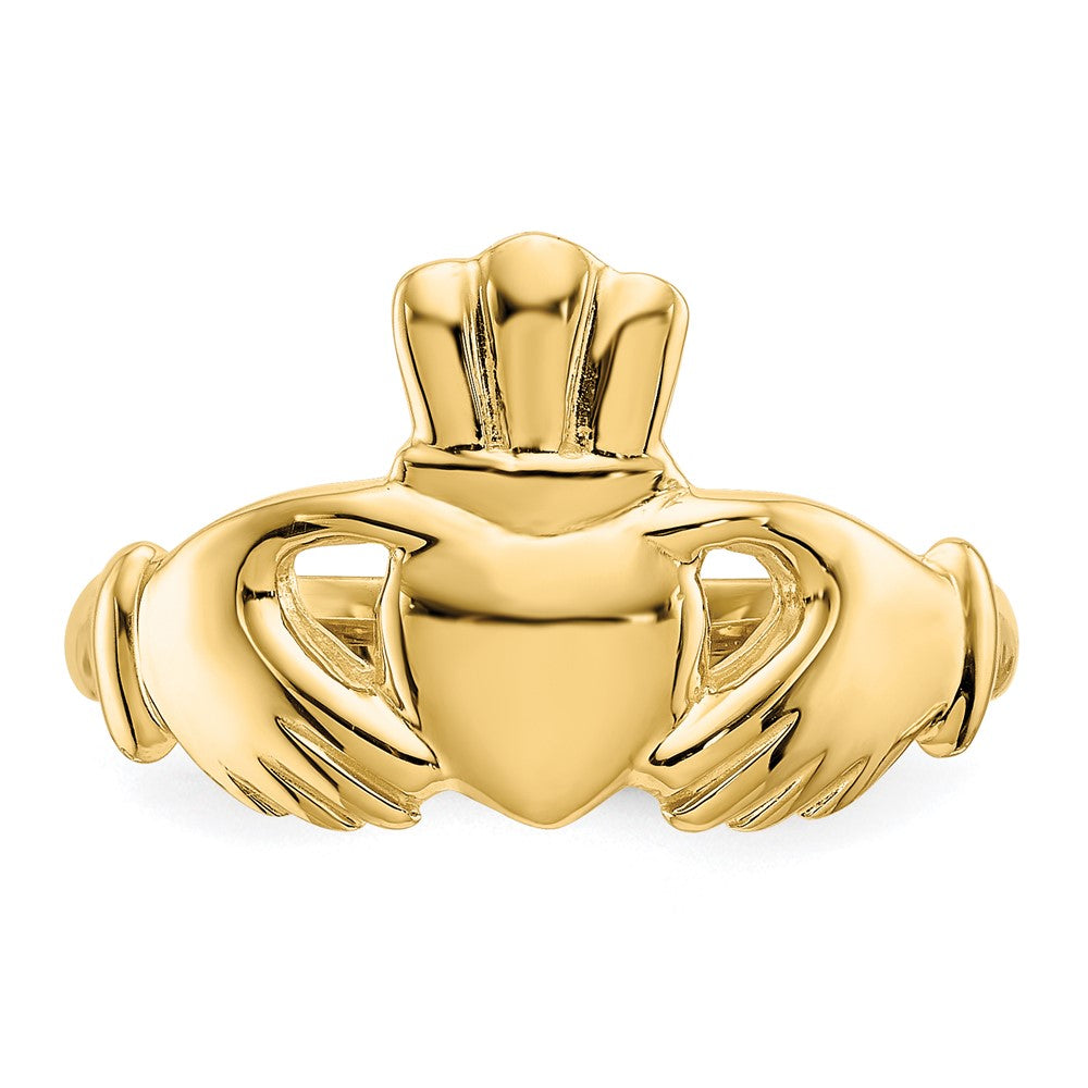 14K Gelbgold Polierter Claddagh-Ring