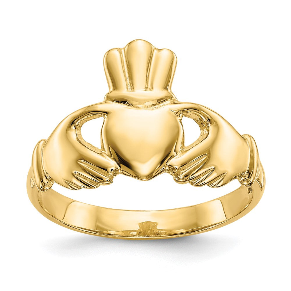 14K Gelbgold Polierter Claddagh-Ring