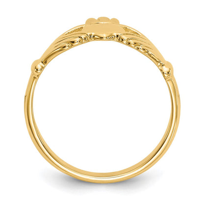 14K Gelbgold Poliert Claddagh-Ring