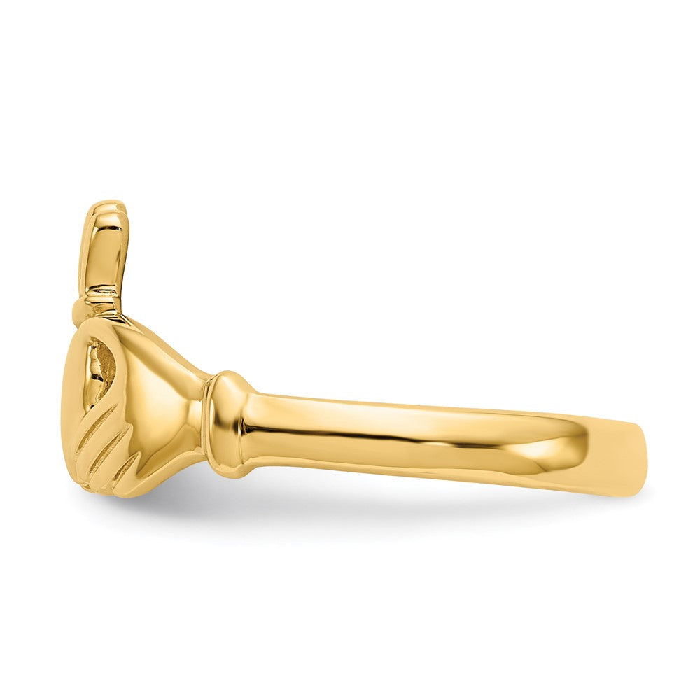 14K Gelbgold Poliert Claddagh-Ring
