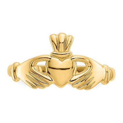 14K Gelbgold Poliert Claddagh-Ring