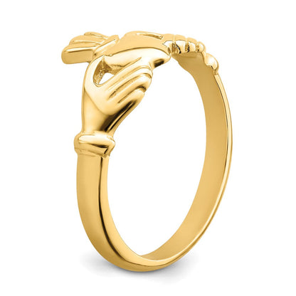 14K Gelbgold Poliert Claddagh-Ring