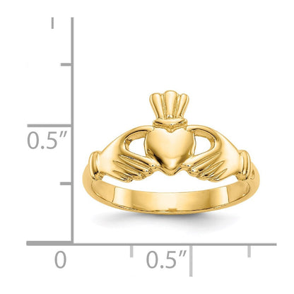 14K Gelbgold Poliert Claddagh-Ring