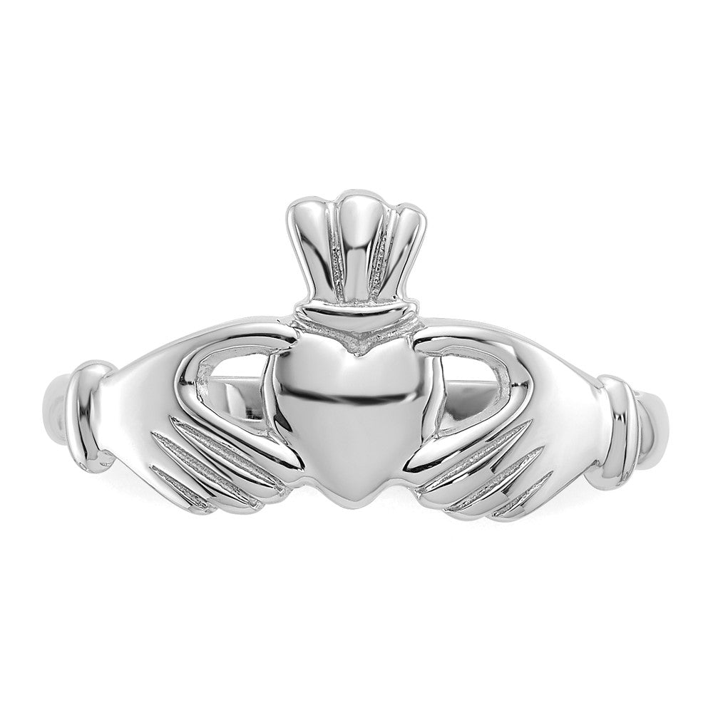 14K Weißgold Poliert Claddagh Ring