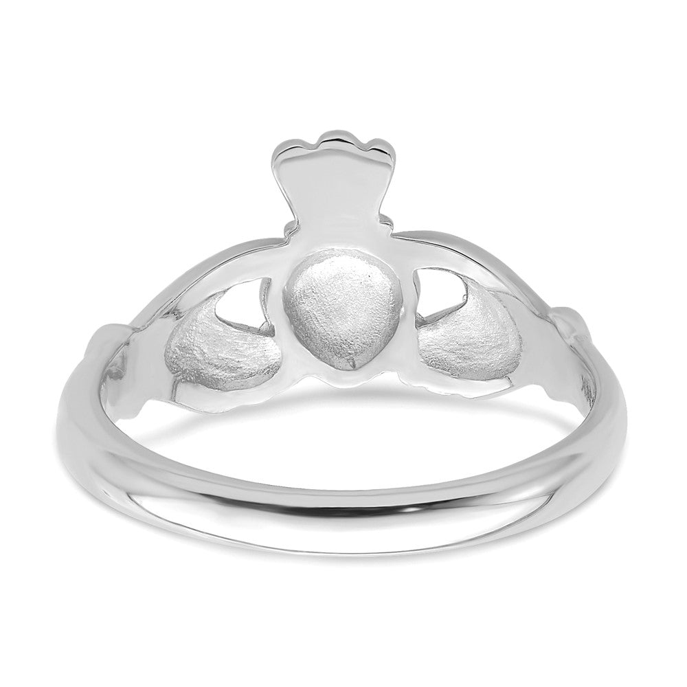 14K Weißgold Poliert Claddagh Ring
