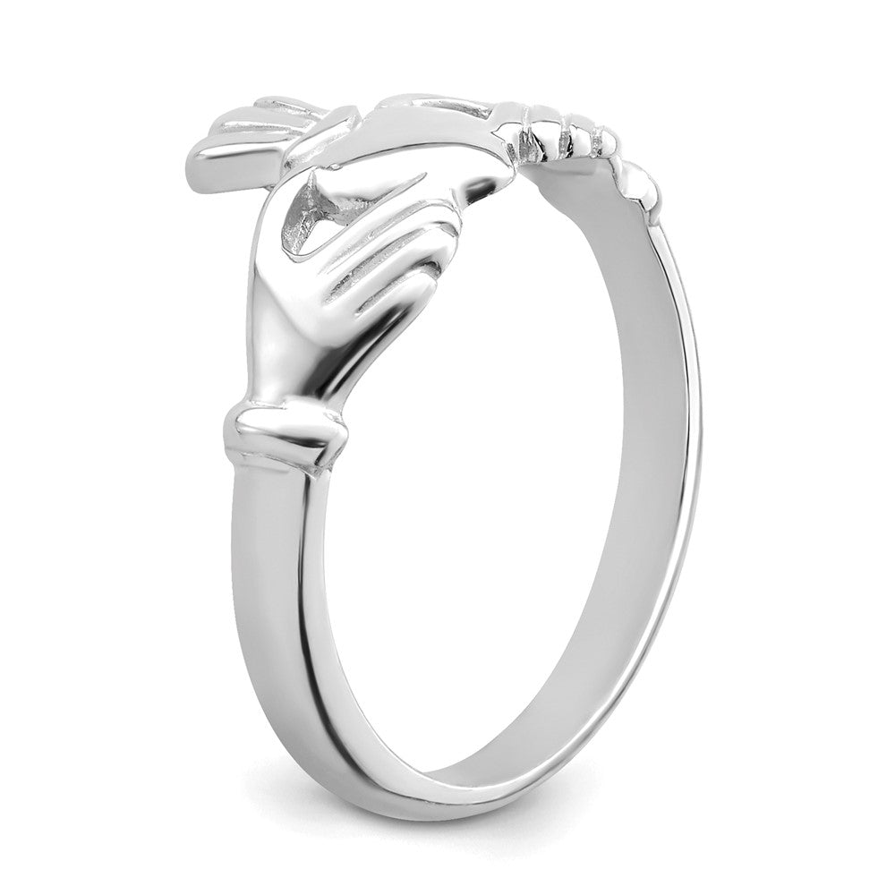 14K Weißgold Poliert Claddagh Ring