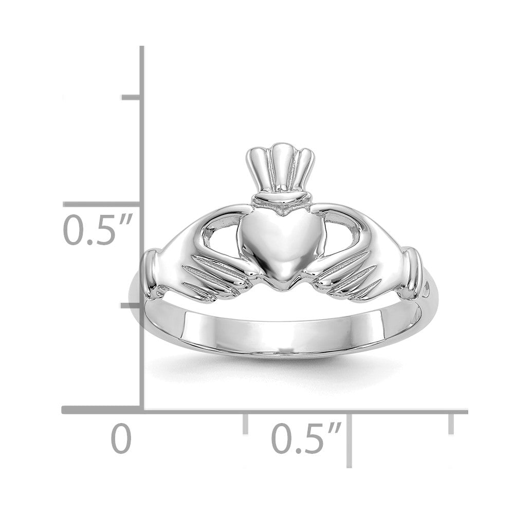 14K Weißgold Poliert Claddagh Ring