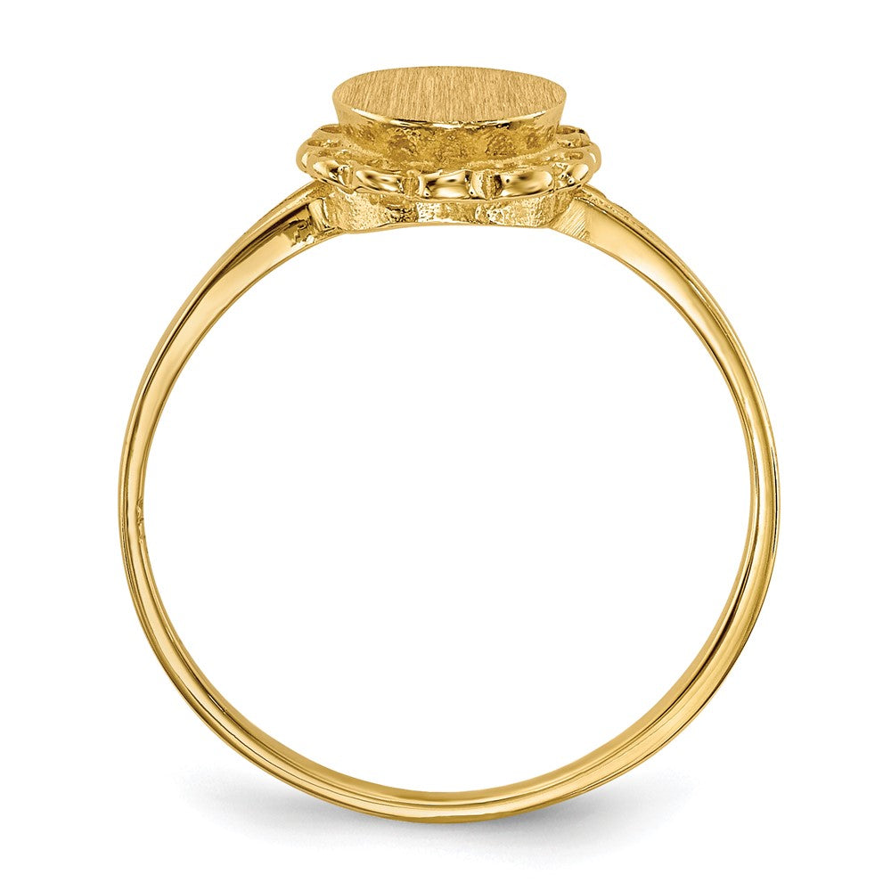 14K Gelbgold Siegelring mit offener Rückseite, 7,5x6,5 mm