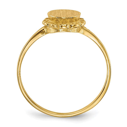 14K Gelbgold Siegelring mit offener Rückseite, 7,5x6,5 mm