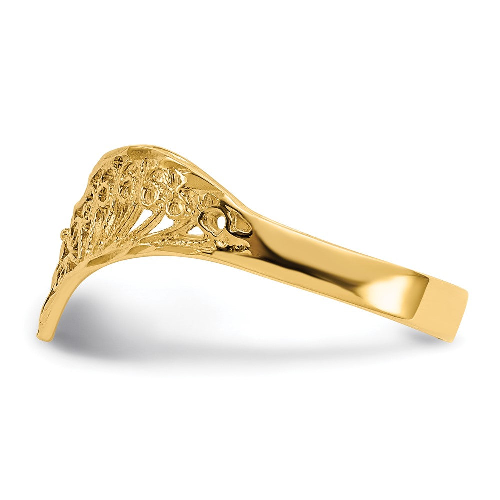 14K Gelbgold Ring mit Diamantschliff und Filigranmuster