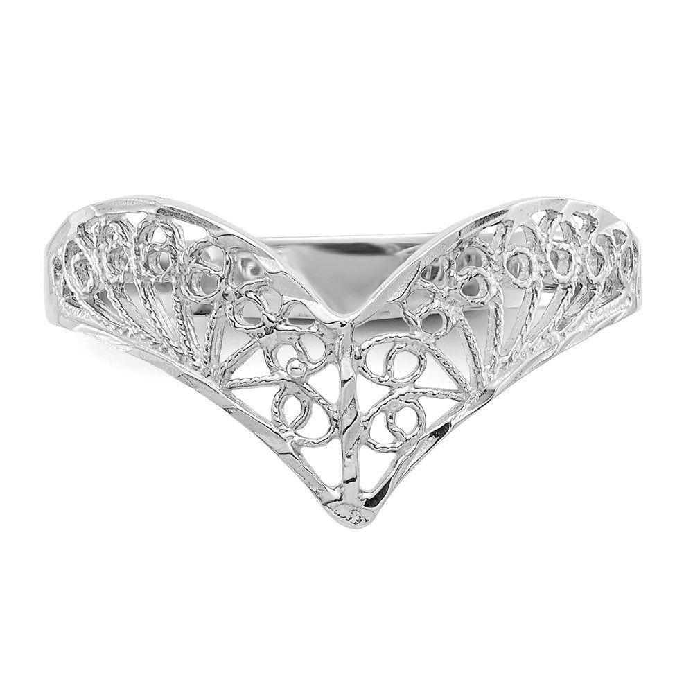 14K Weißgold Diamantiert Filigran Ring