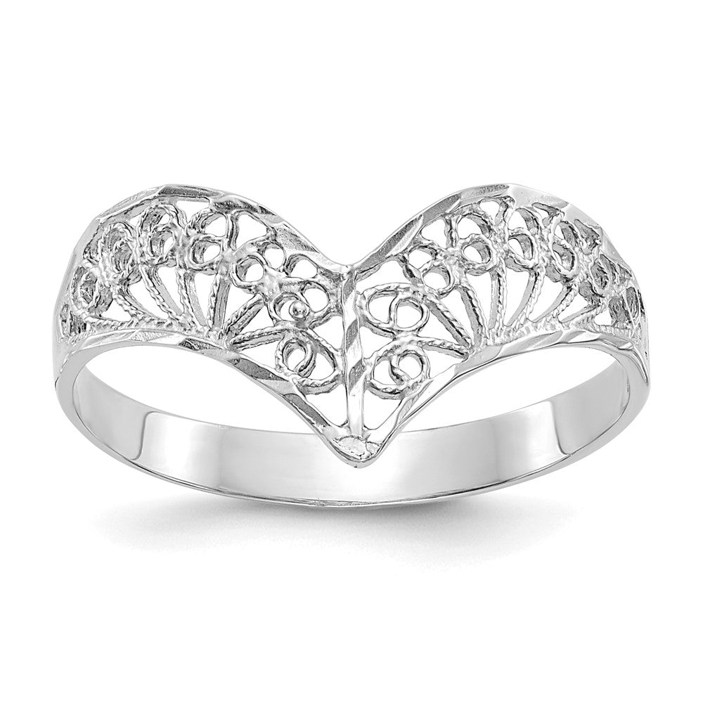 14K Weißgold Diamantiert Filigran Ring