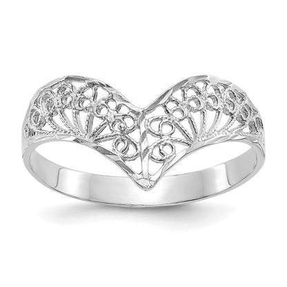 14K Weißgold Diamantiert Filigran Ring